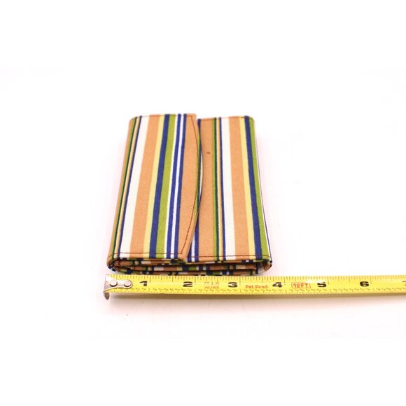 Striped Tri-Fold Wallet Coin Purse Money Card Organizer Pockets Small 5x4" - Picture 11 of 12